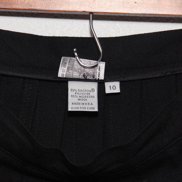 Vintage Pleated Skirt Wool Blend Black Jacqueline Ferrar Size 10 - Picture 6 of 6